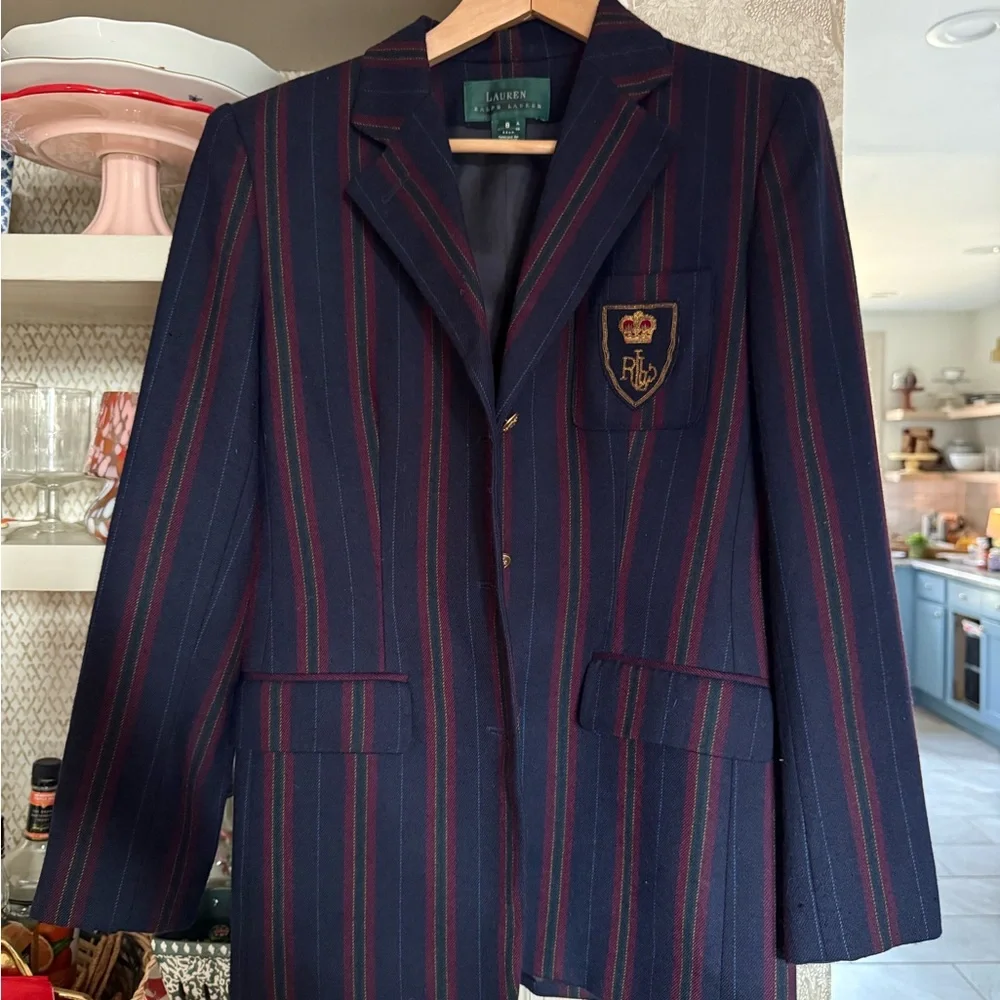 Vintage HTF 100% Wool Ralph Lauren Embroidered Blazer - Picture 12 of 16